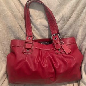 Coach vintage large leather red purse